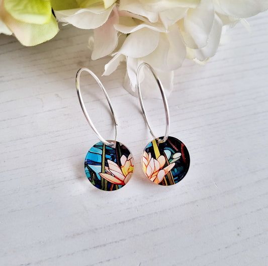 Water Lily Hoop earrings