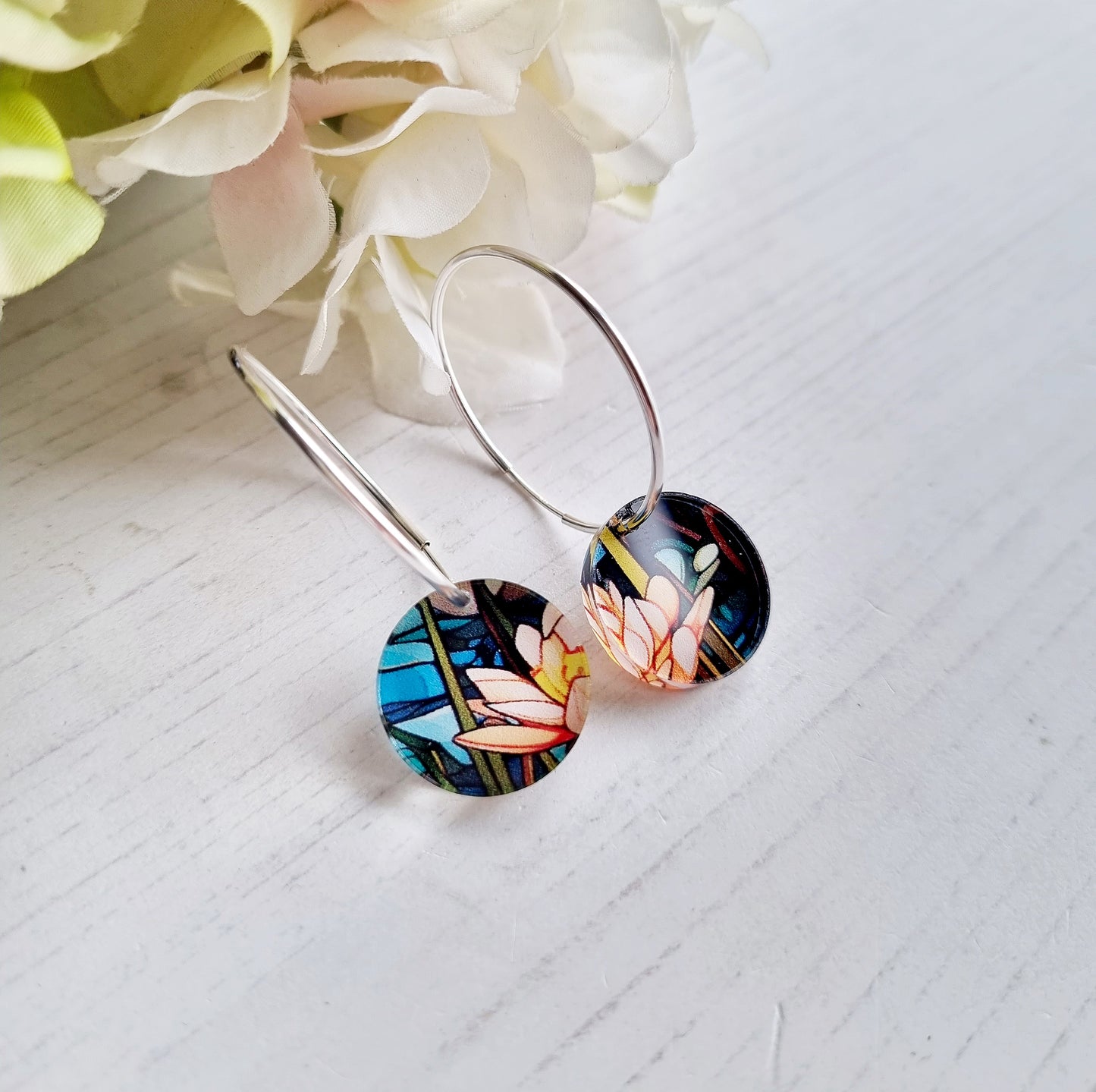 Water Lily Hoop earrings