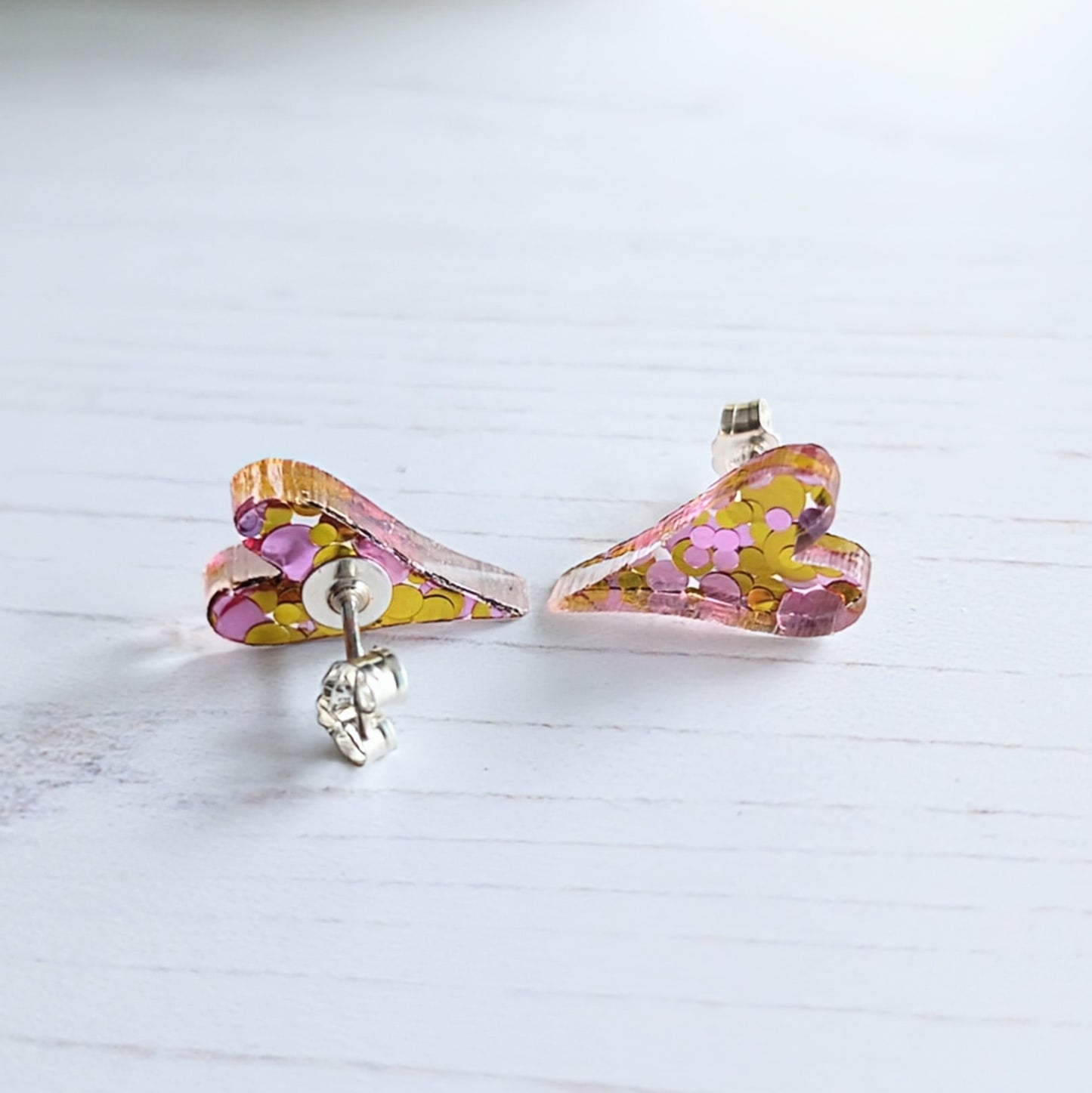 Heart Studs Glitter