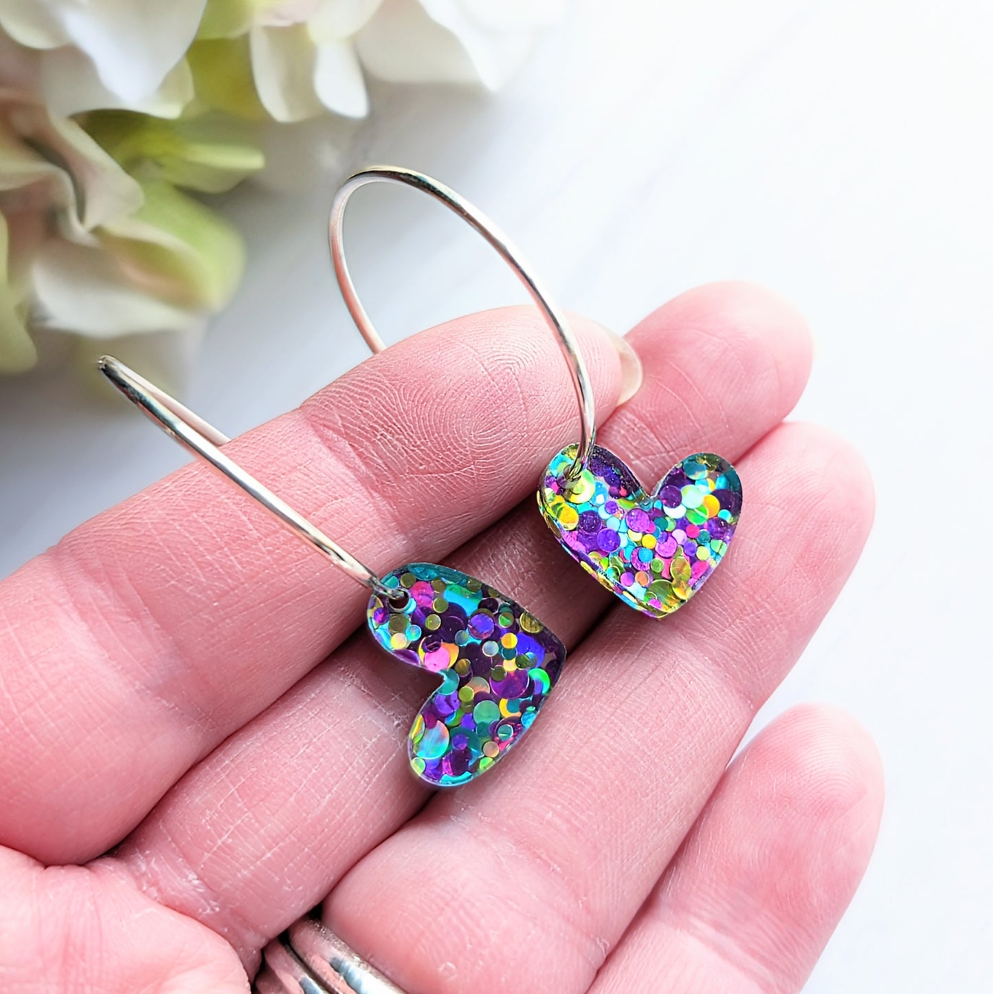 Puffy Heart Hoops Earrings