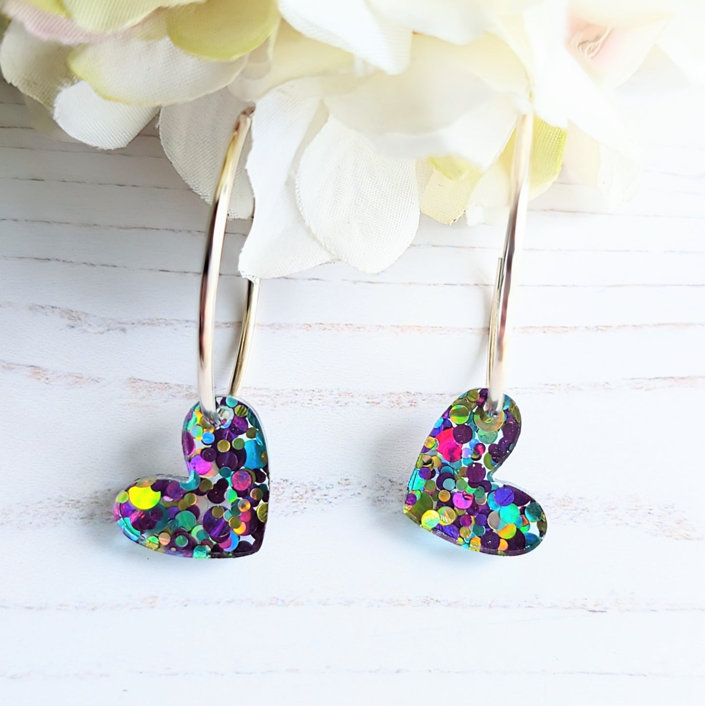 Puffy Heart Hoops Earrings
