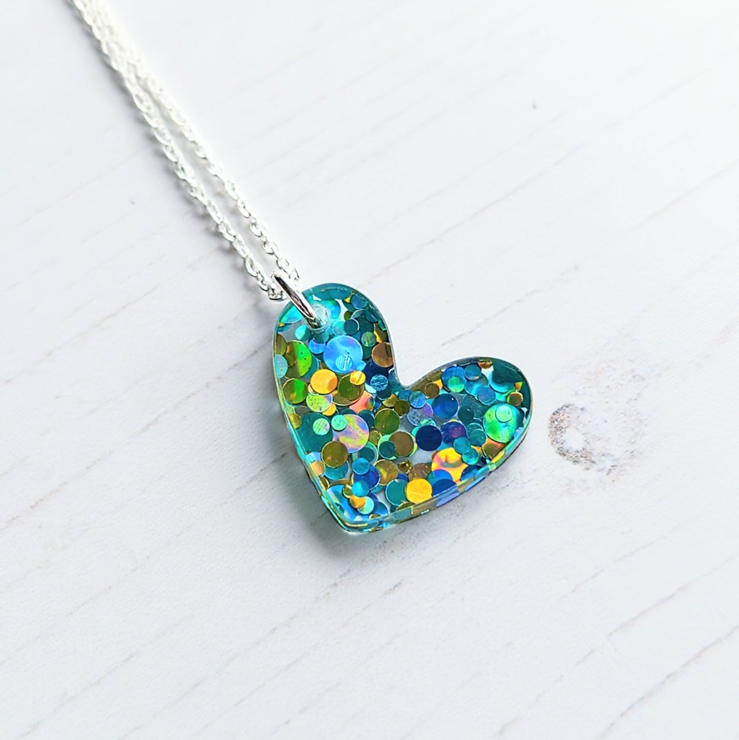 Glitter Puffy Heart Pendant