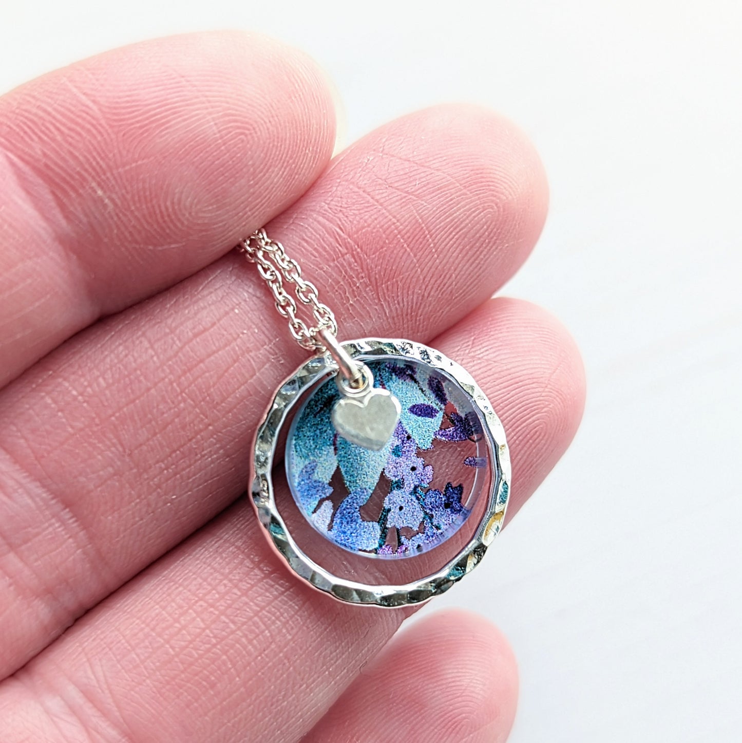 Hammered Circle disk Pendant