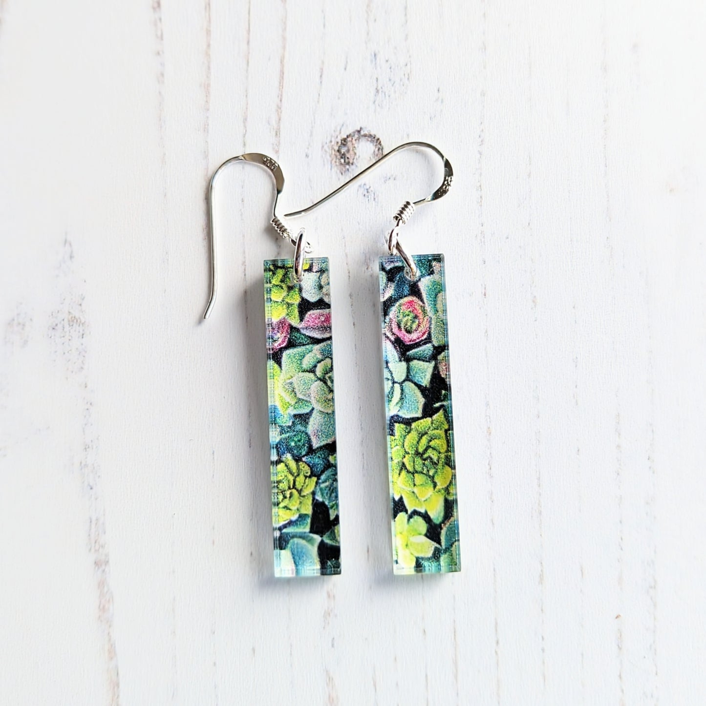Succulent drop earrings