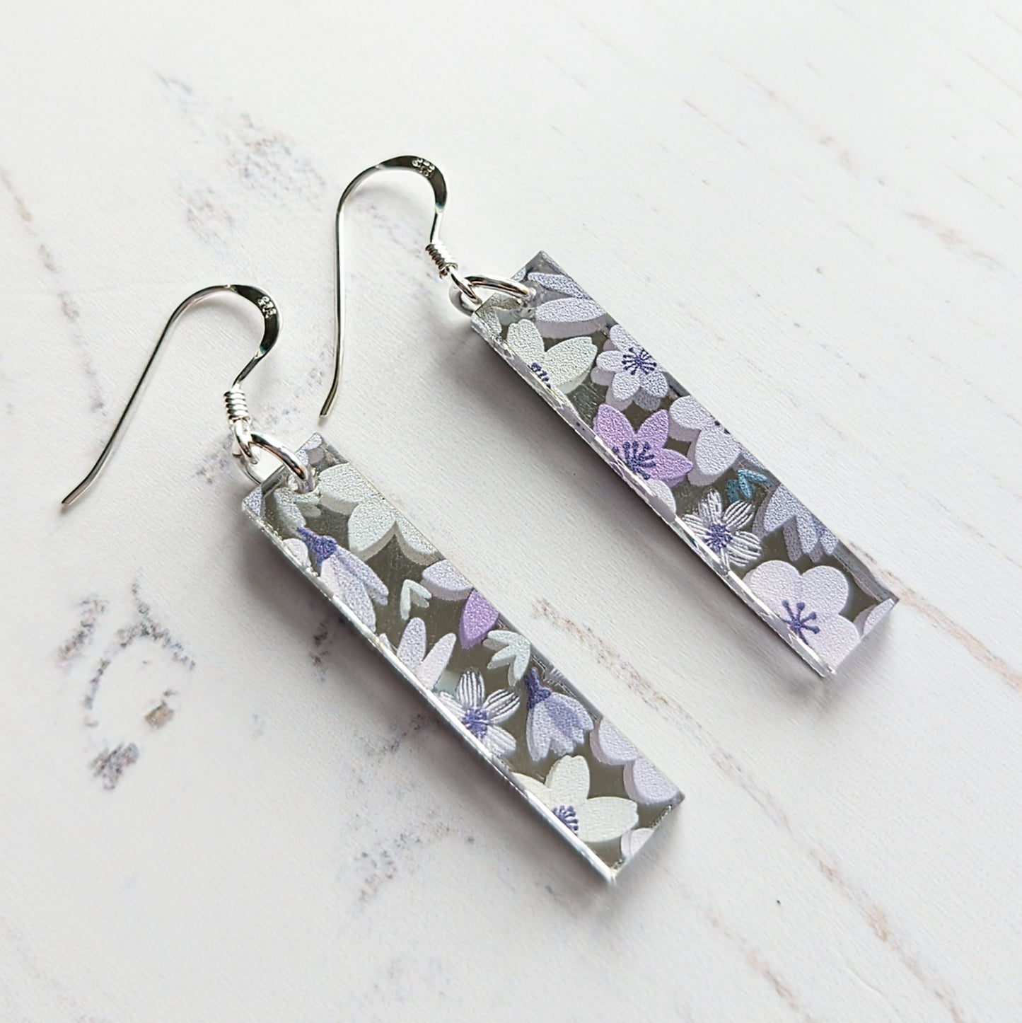 Ingot Floral Drop Earrings