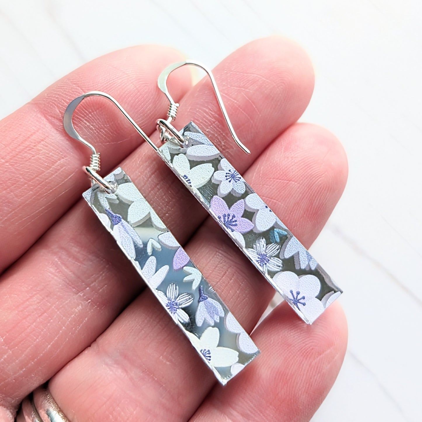 Ingot Floral Drop Earrings