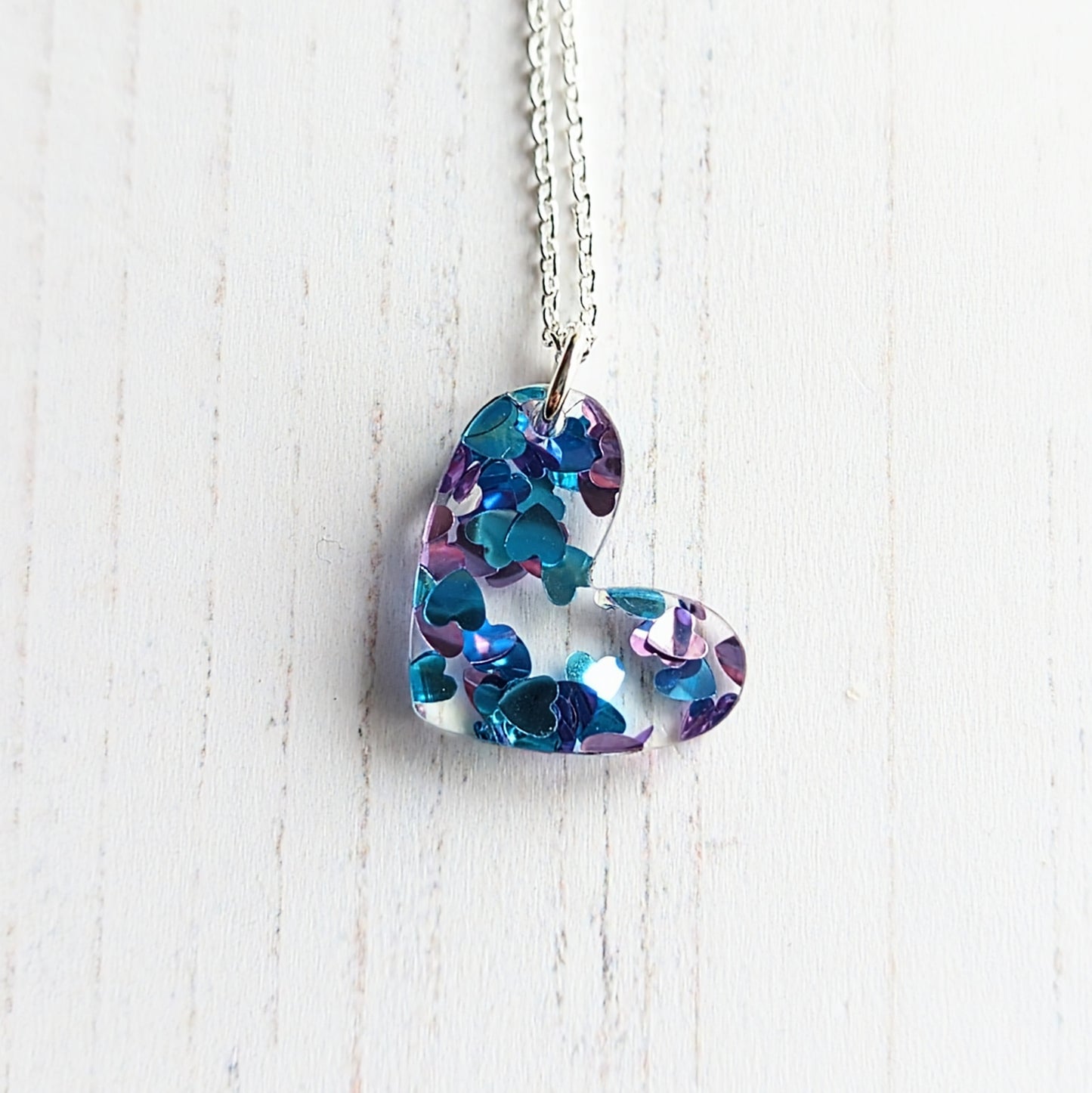 Puffy Heart Confetti Pendant