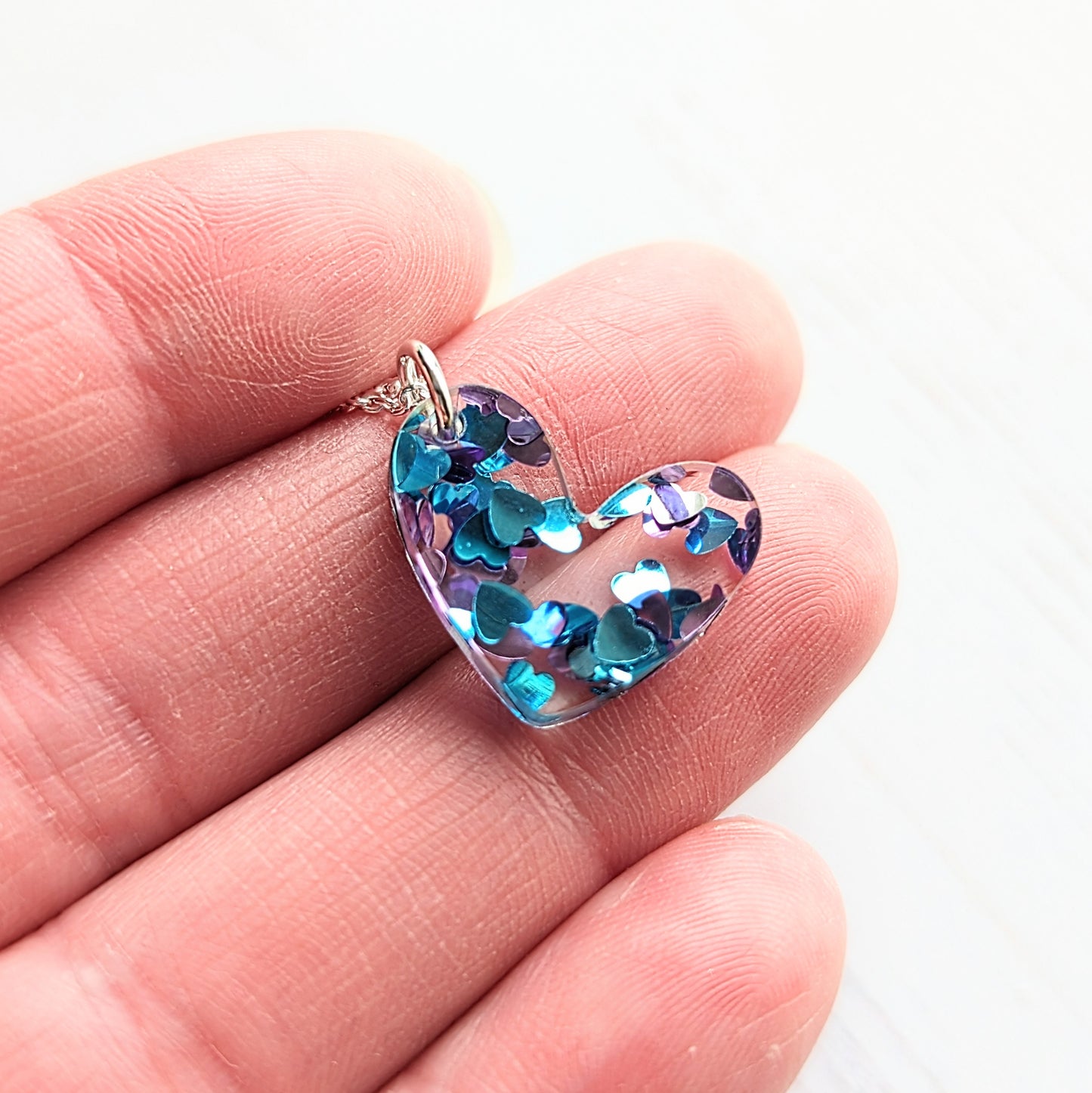 Puffy Heart Confetti Pendant