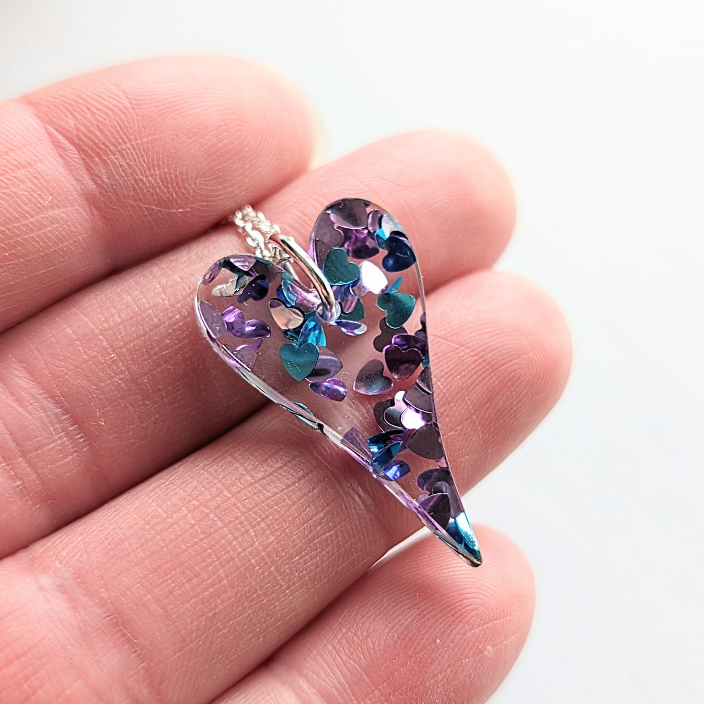Long Heart Confetti Pendant