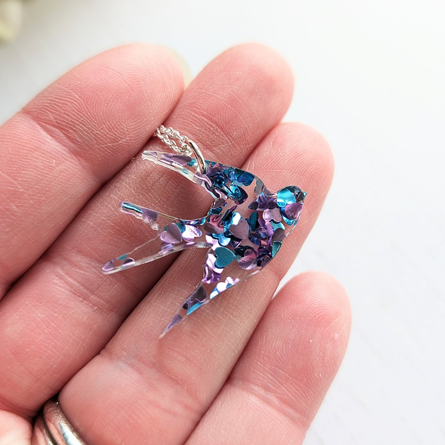 Swallow Confetti Pendant