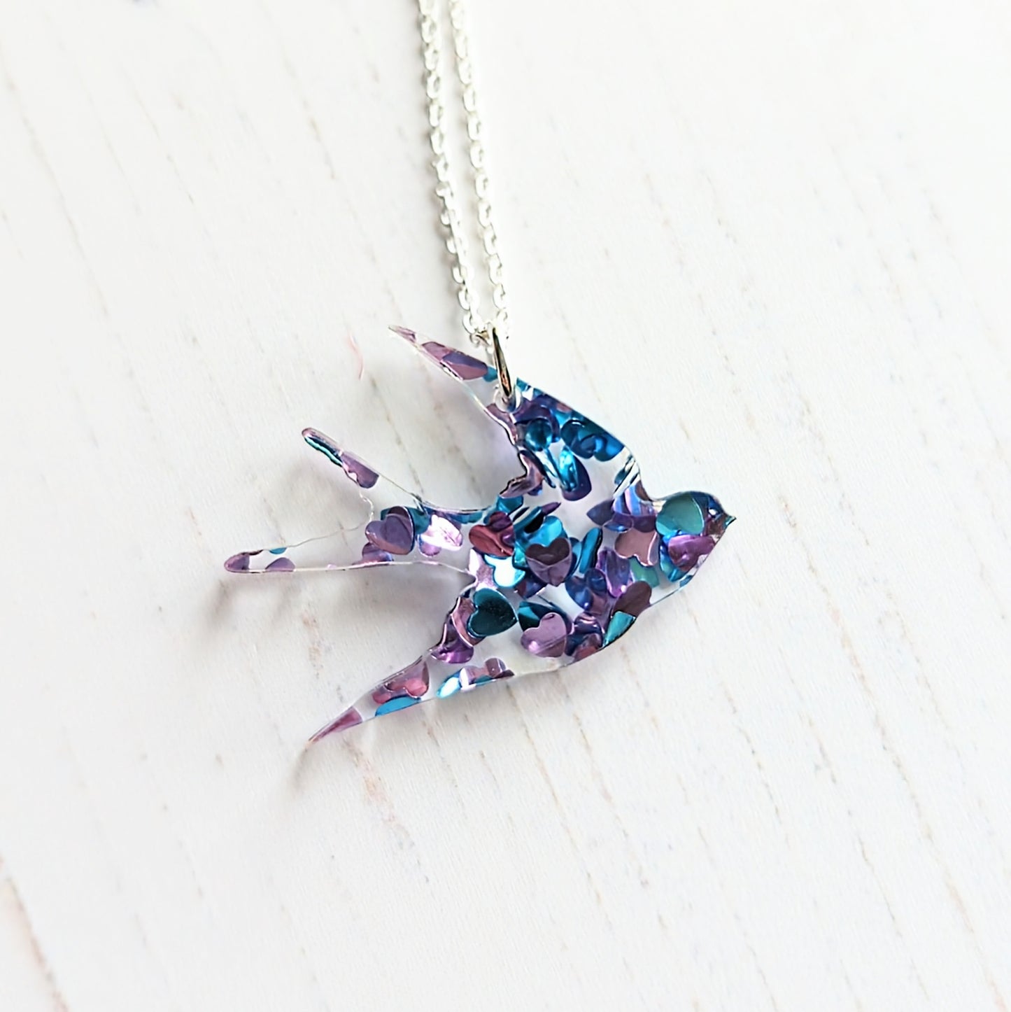 Swallow Confetti Pendant