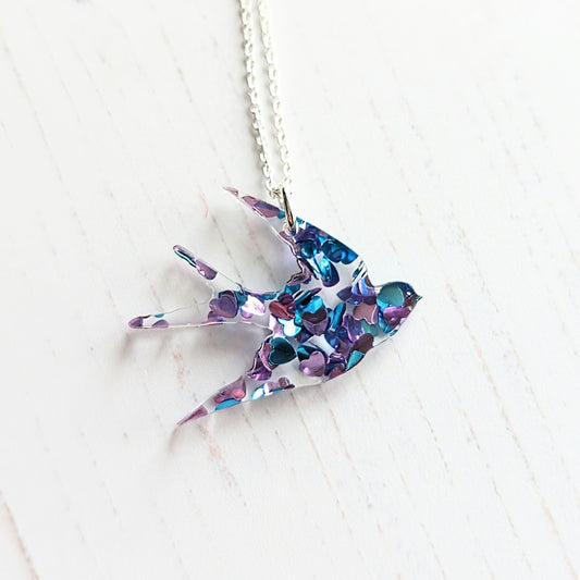 Swallow Confetti Pendant