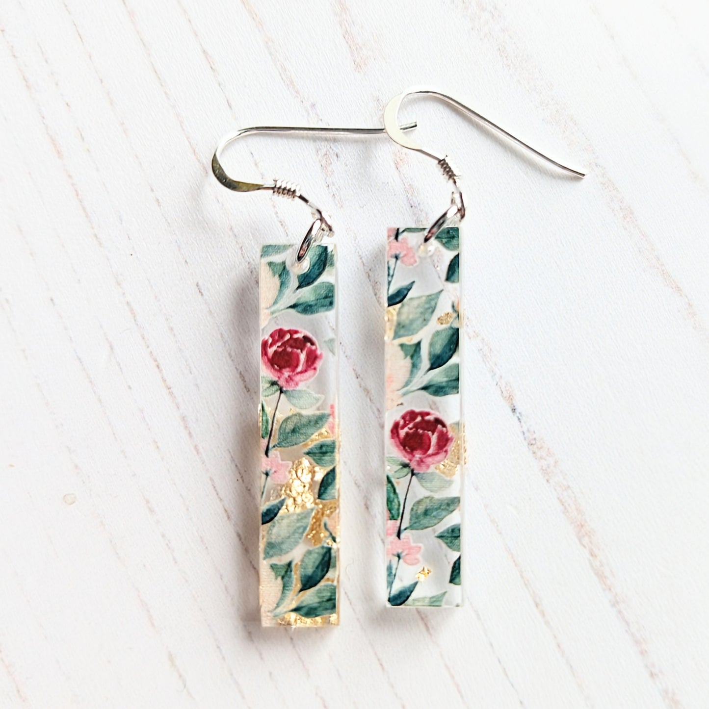 Wild Roses Long Drop Earrings