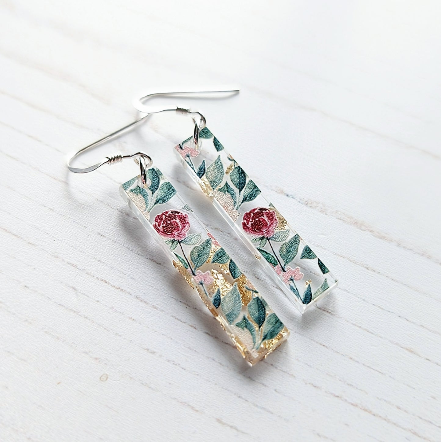 Wild Roses Long Drop Earrings