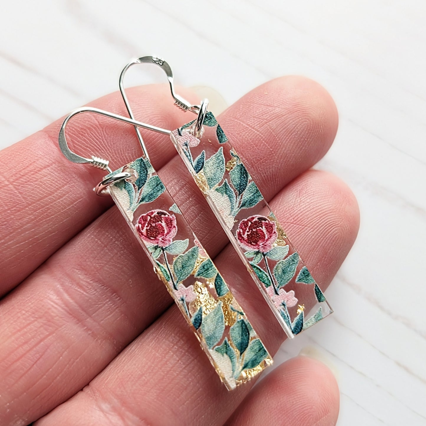 Wild Roses Long Drop Earrings
