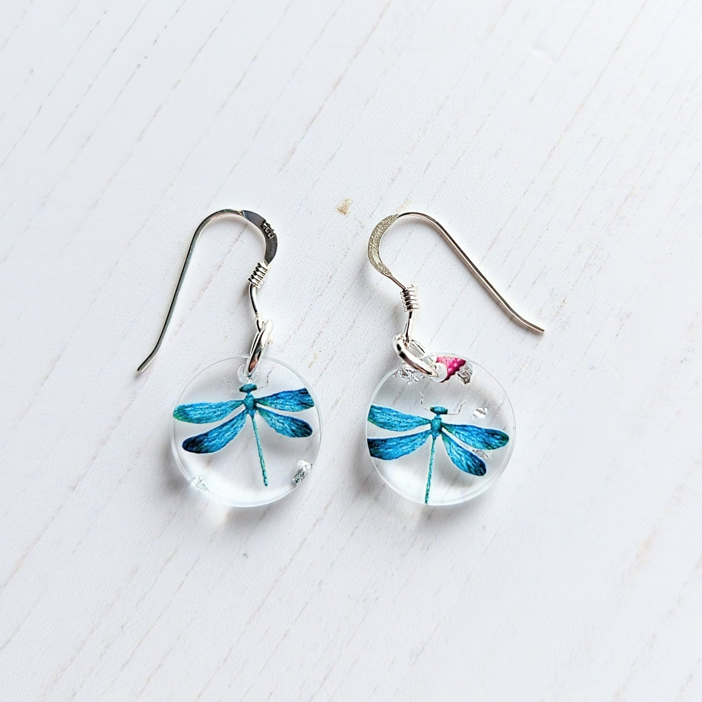 Circle Drop Earrings Dragonfly