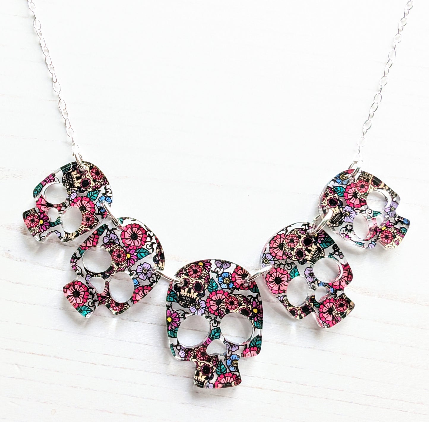 Statement Day of The Dead Skull Necklace