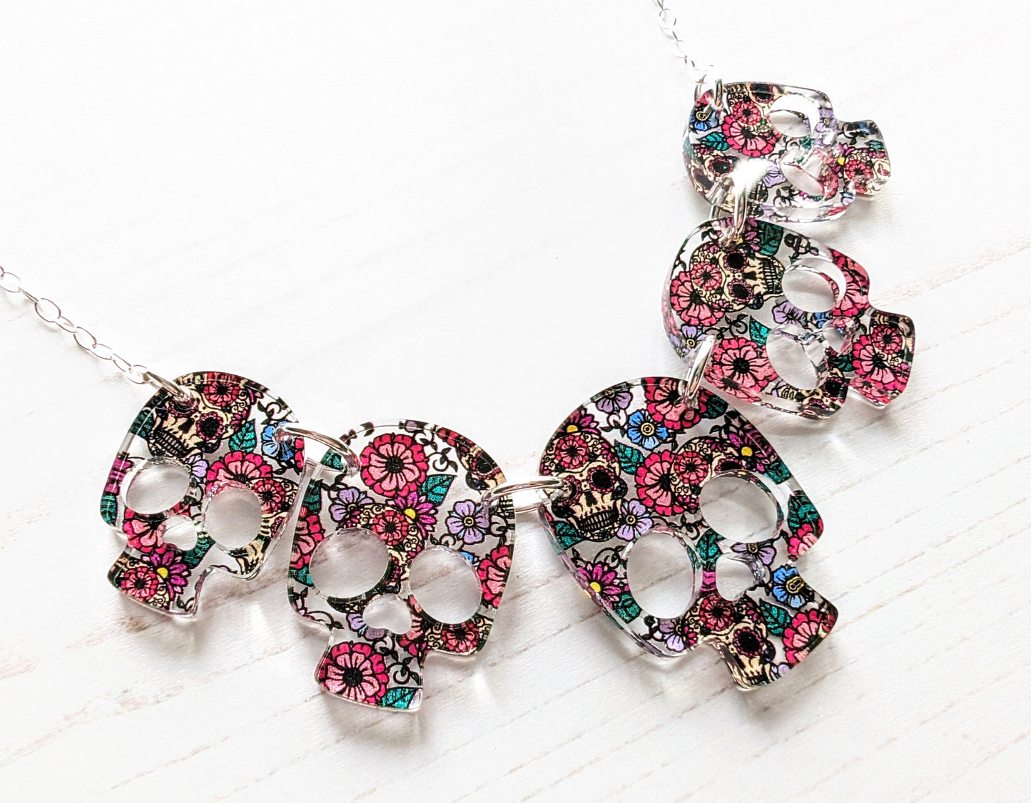 Statement Day of The Dead Skull Necklace