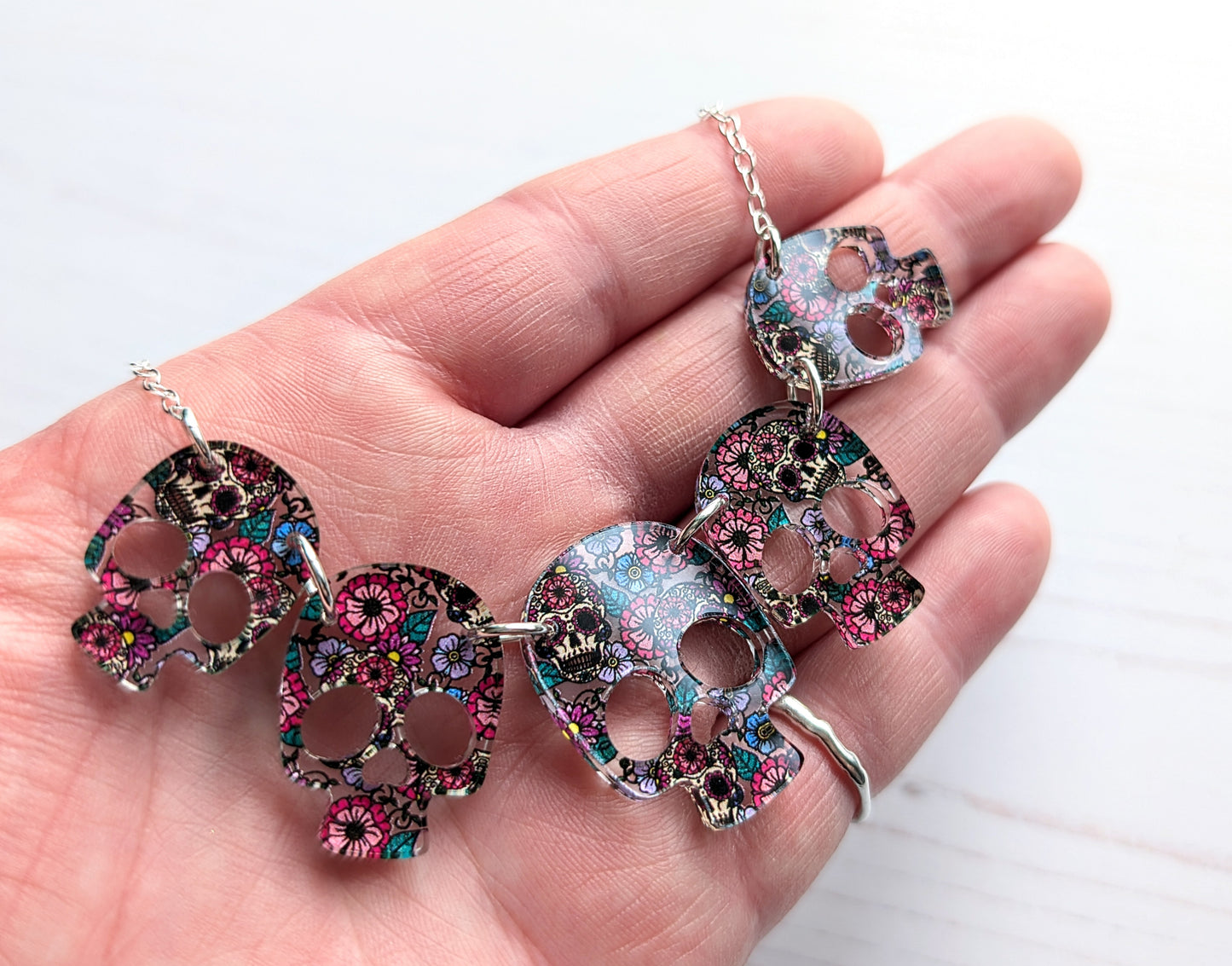 Statement Day of The Dead Skull Necklace