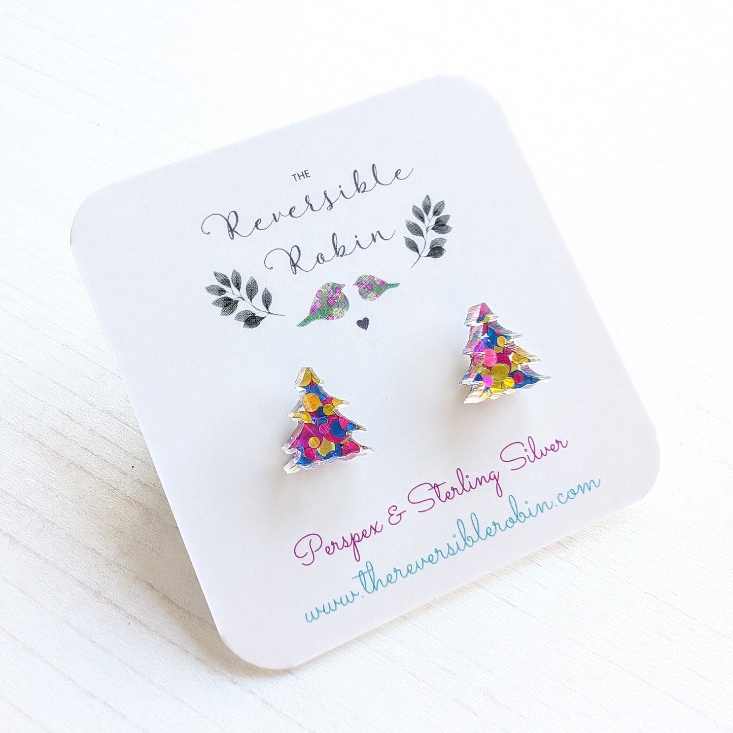 Christmas Tree studs Disco Glitter
