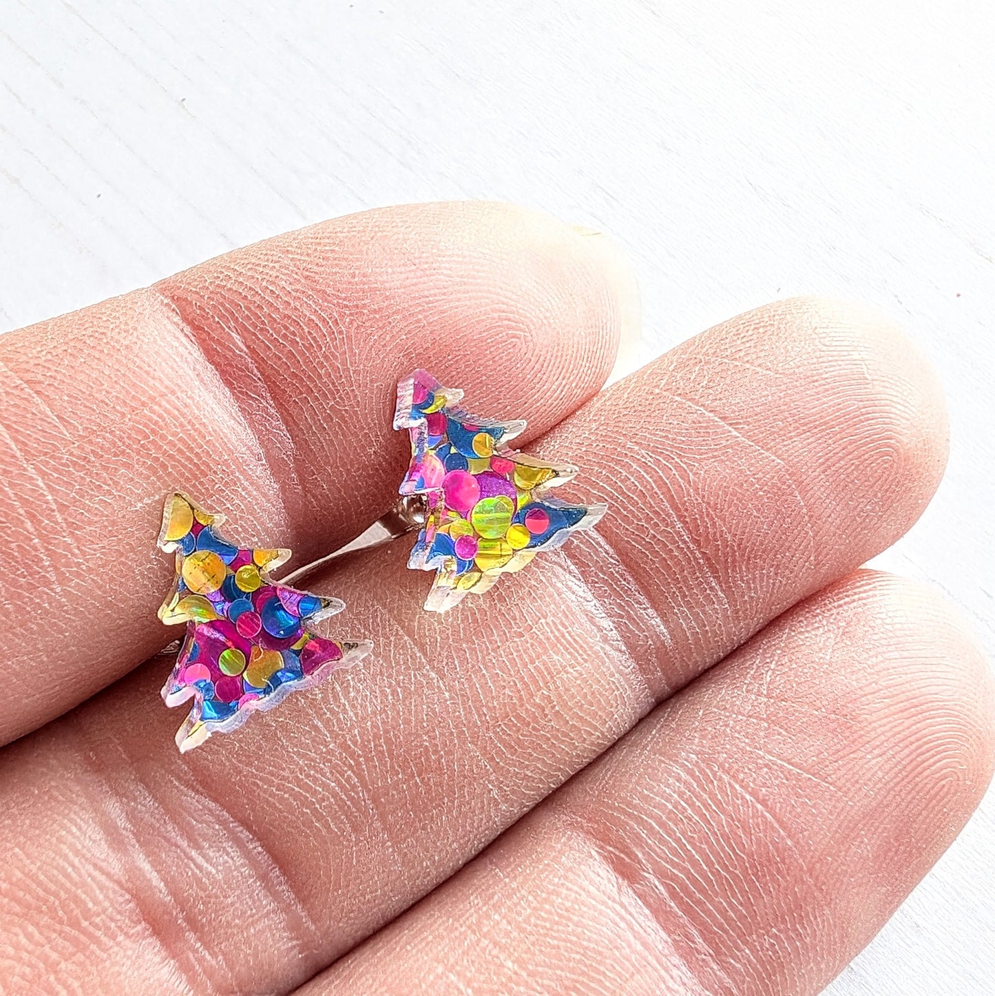 Christmas Tree studs Disco Glitter