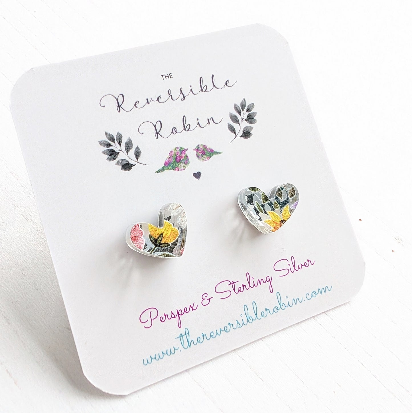 Puffy heart studs
