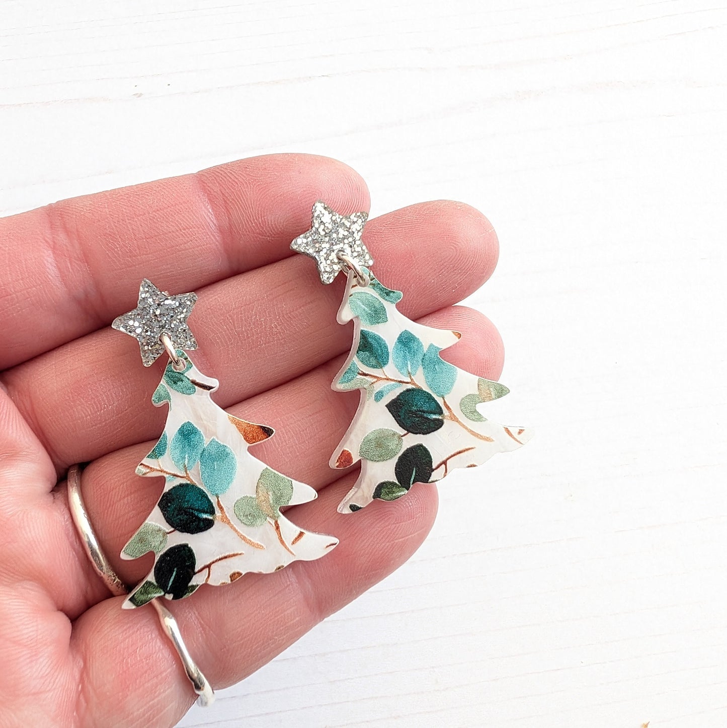 Statement Christmas Tree drop studs