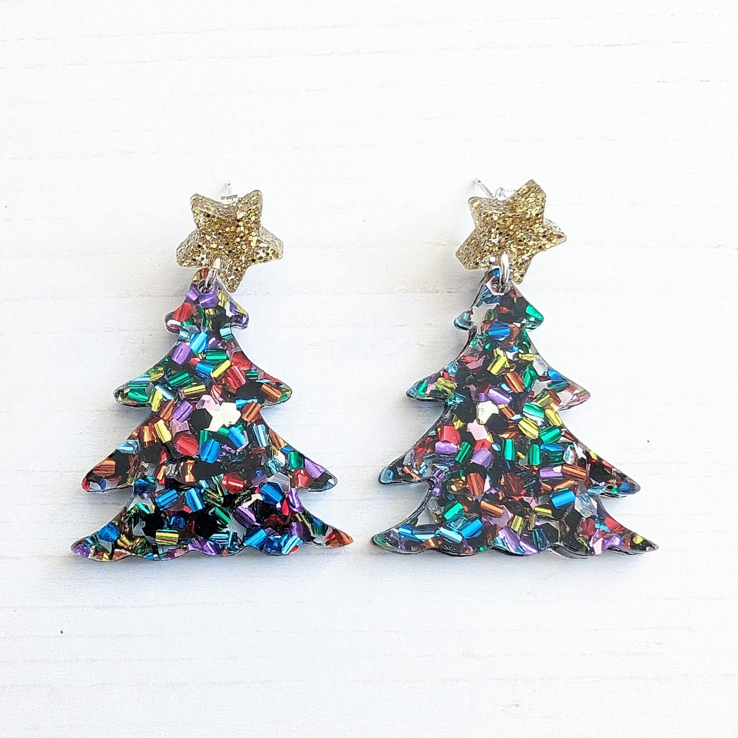 Statement Christmas Tree drop studs