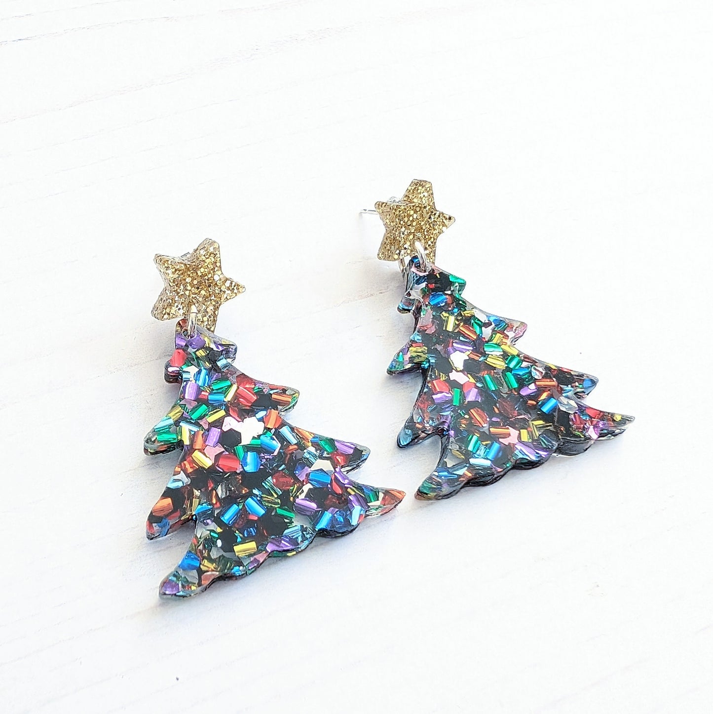 Statement Christmas Tree drop studs