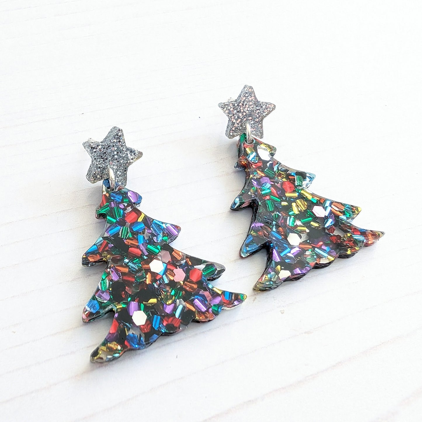 Statement Christmas Tree drop studs