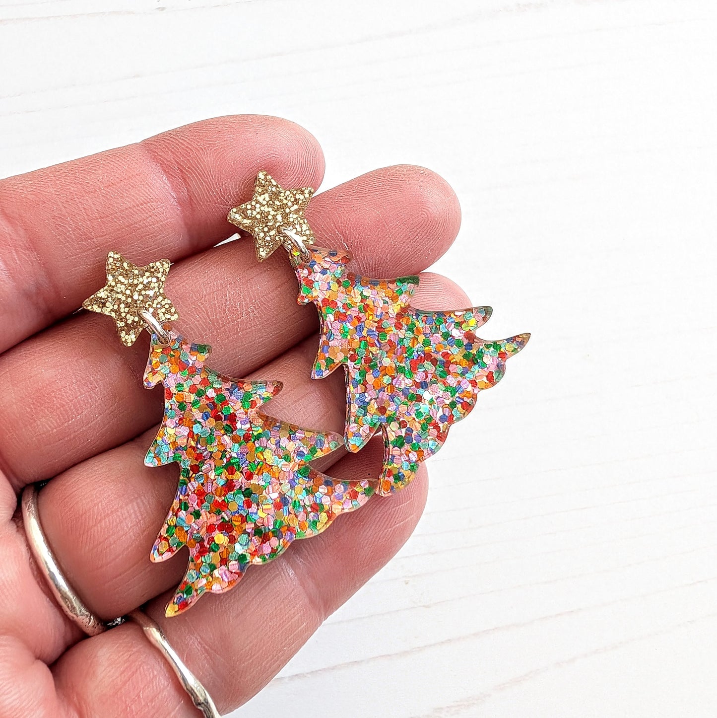 Statement Christmas Tree Drop studs