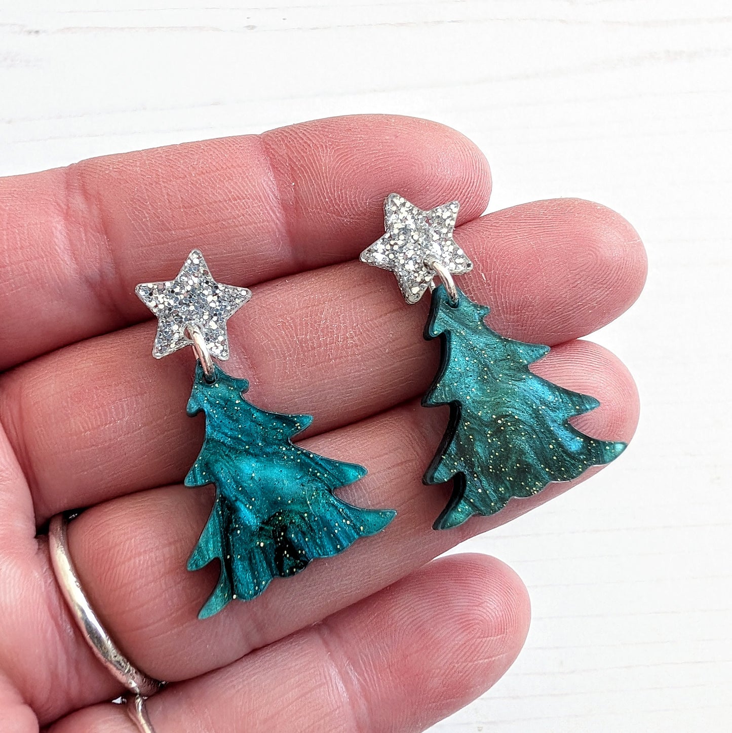 Christmas Tree drop earrings