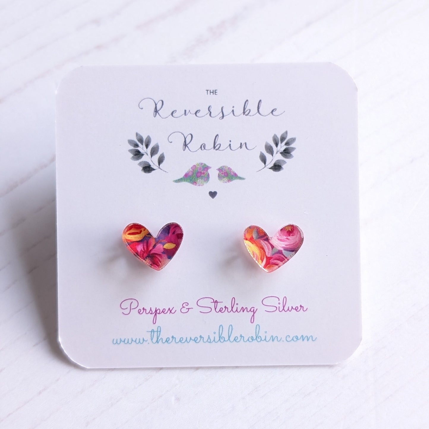 One of a Kind pink puffy Heart Studs