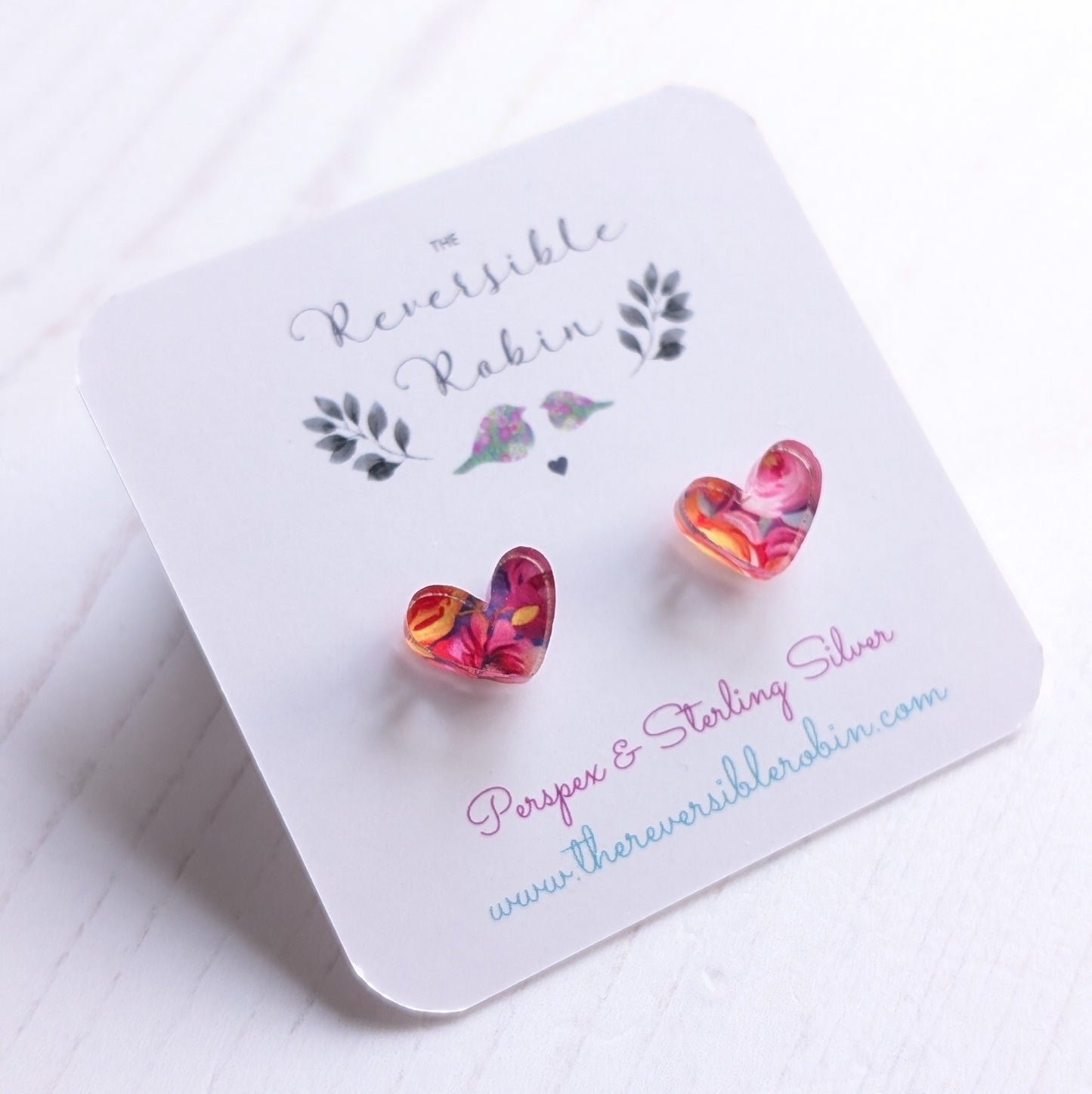 One of a Kind pink puffy Heart Studs