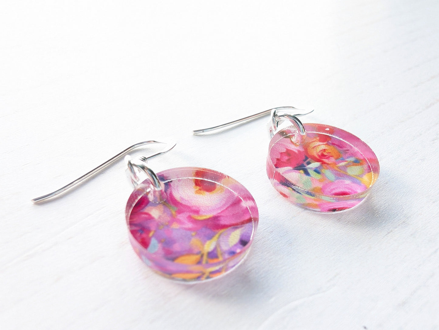 One of a kind Circle drop earrings