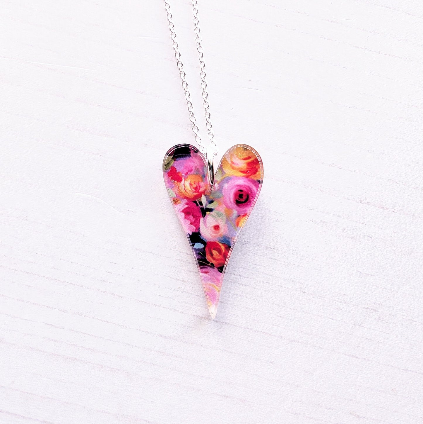 One of a kind Long Heart pendant
