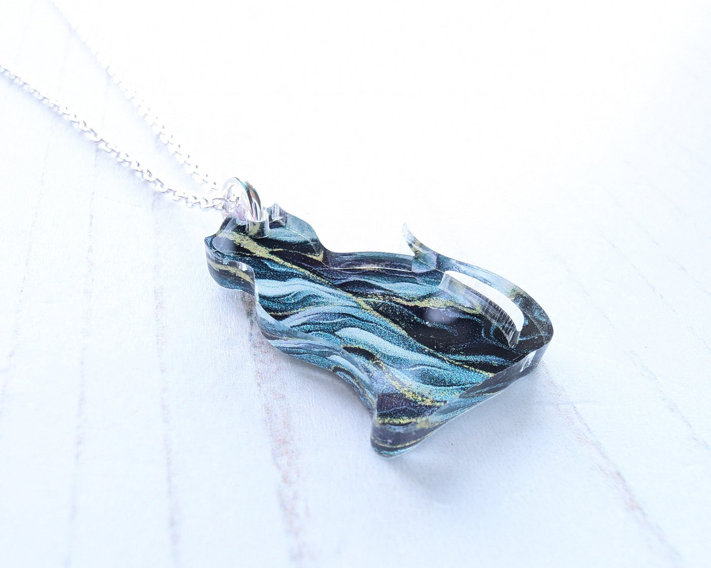 Cat Pendant - Ripple pattern