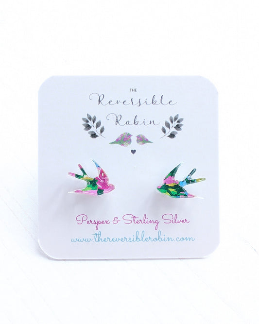 Swallow Studs - Pink Roses