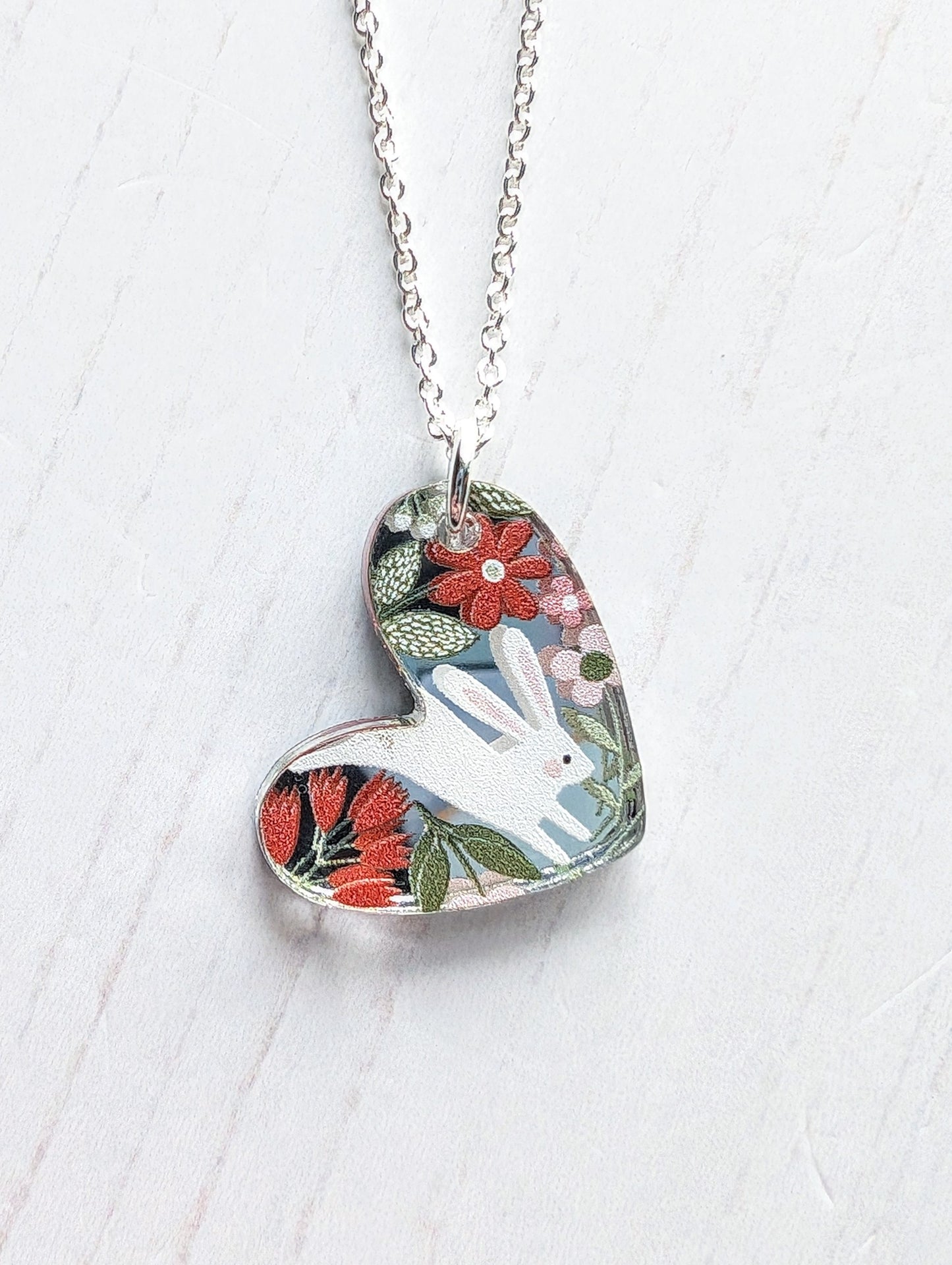 Puffy Heart with Bunny Print