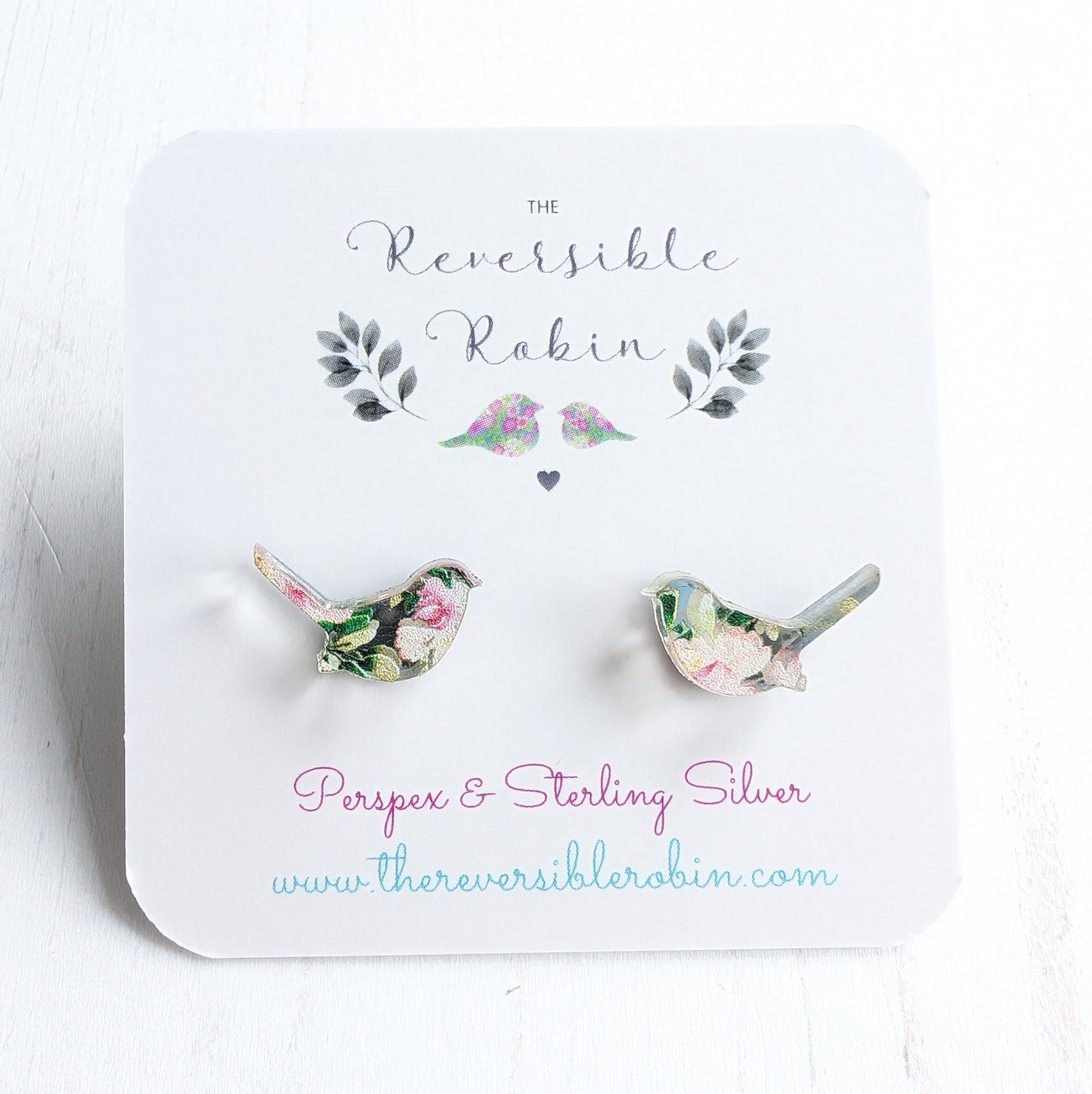 Wren Studs Mirrored Floral