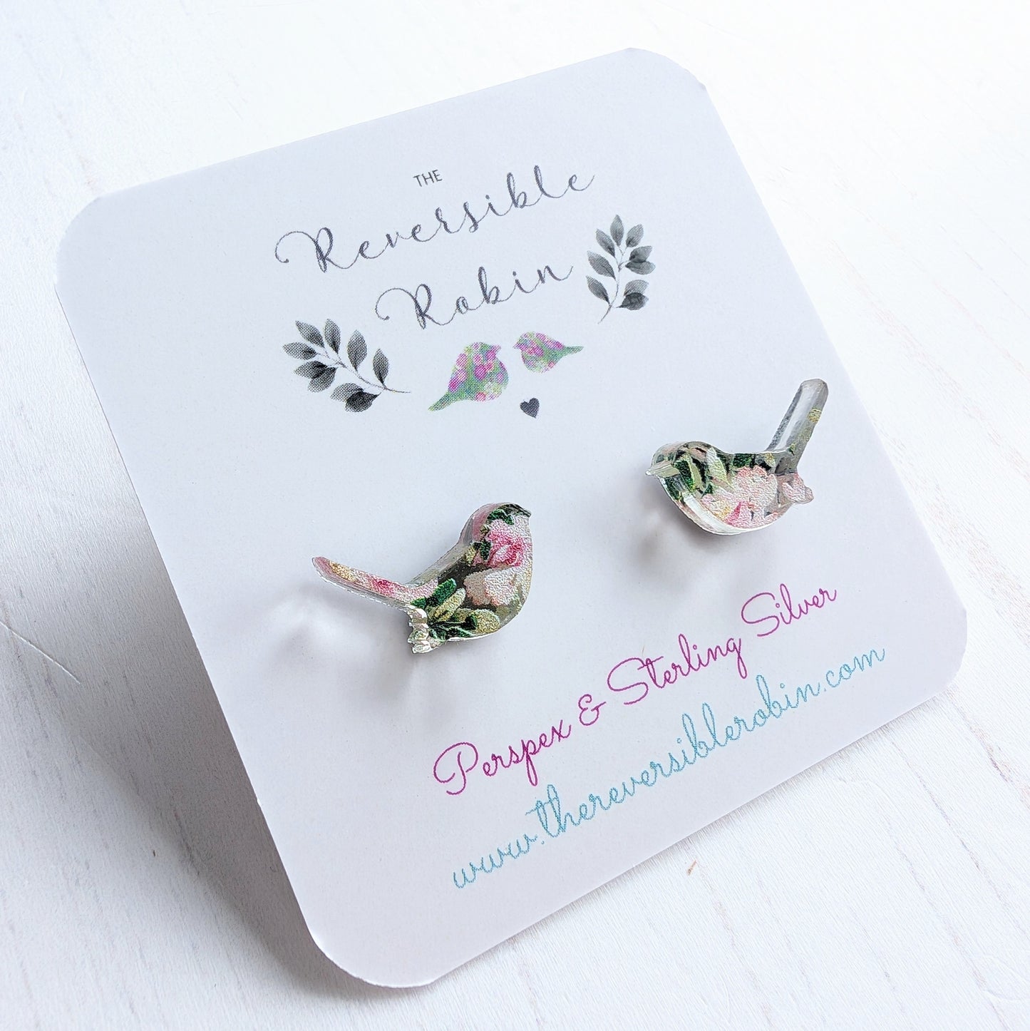 Wren Studs Mirrored Floral