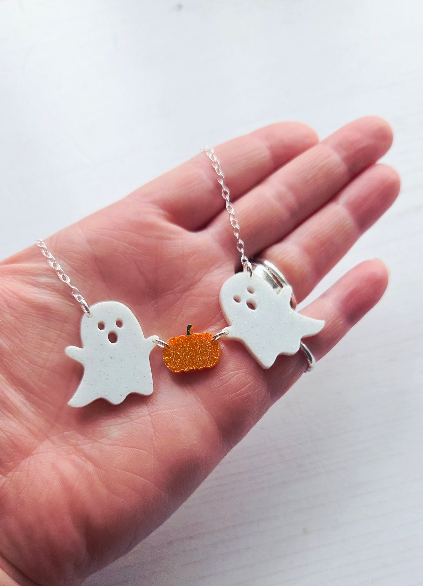 Ghost & Pumpkin Statement Necklace