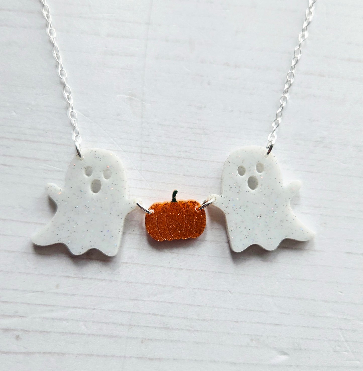 Ghost & Pumpkin Statement Necklace