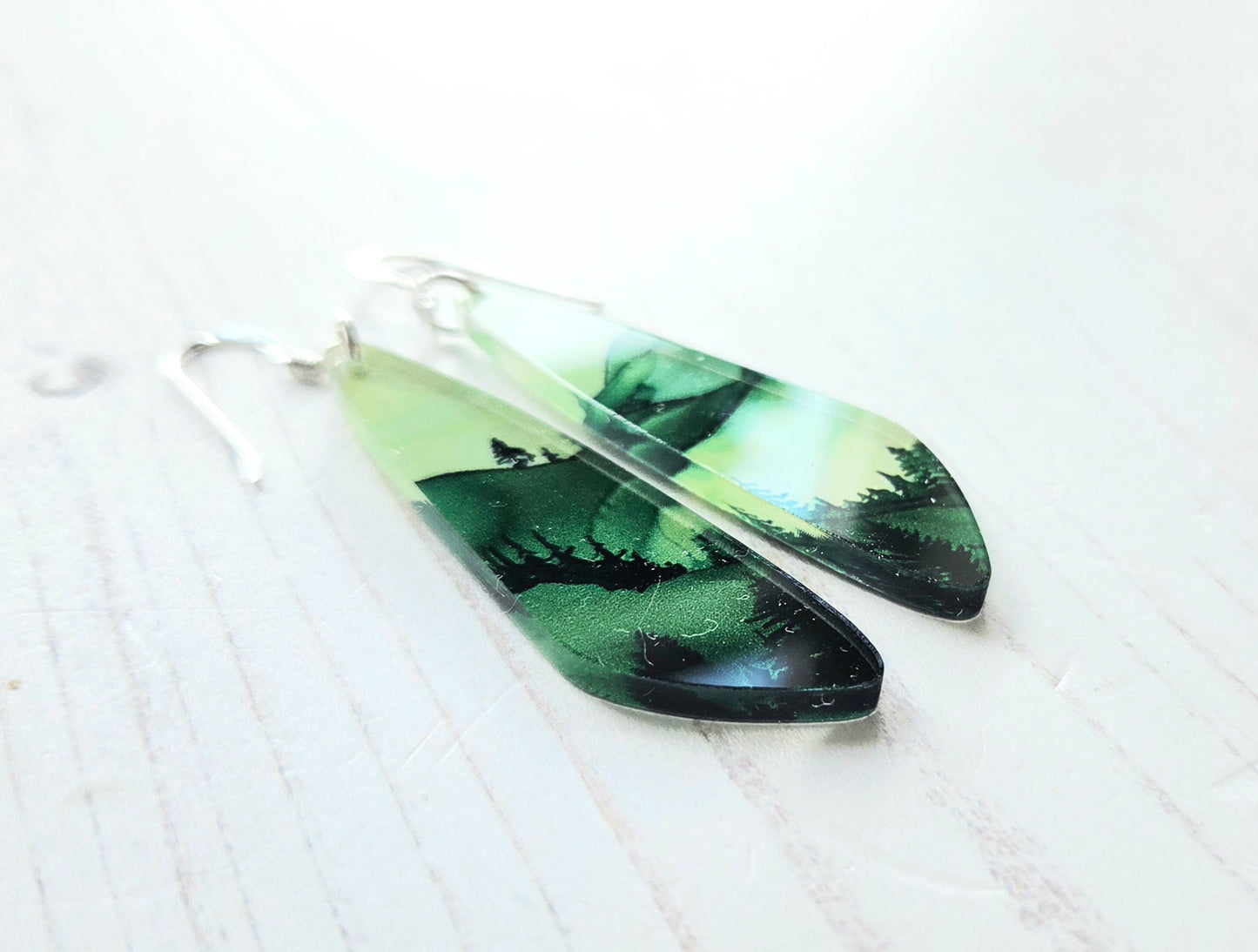 Statement drop earrings, rolling hills