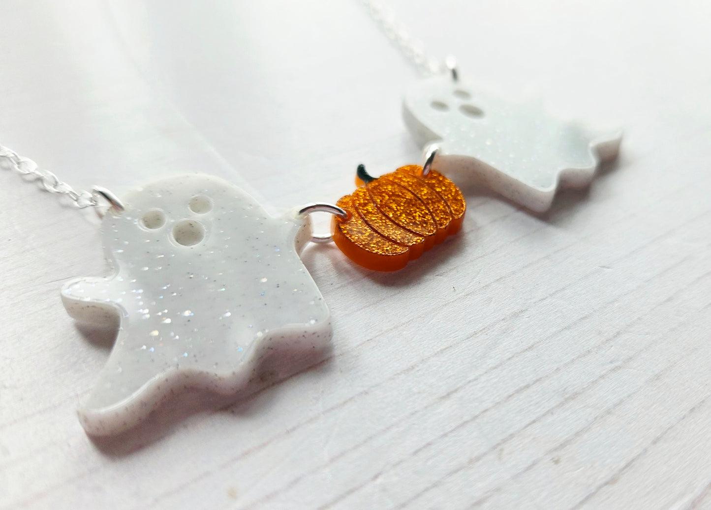 Ghost & Pumpkin Statement Necklace