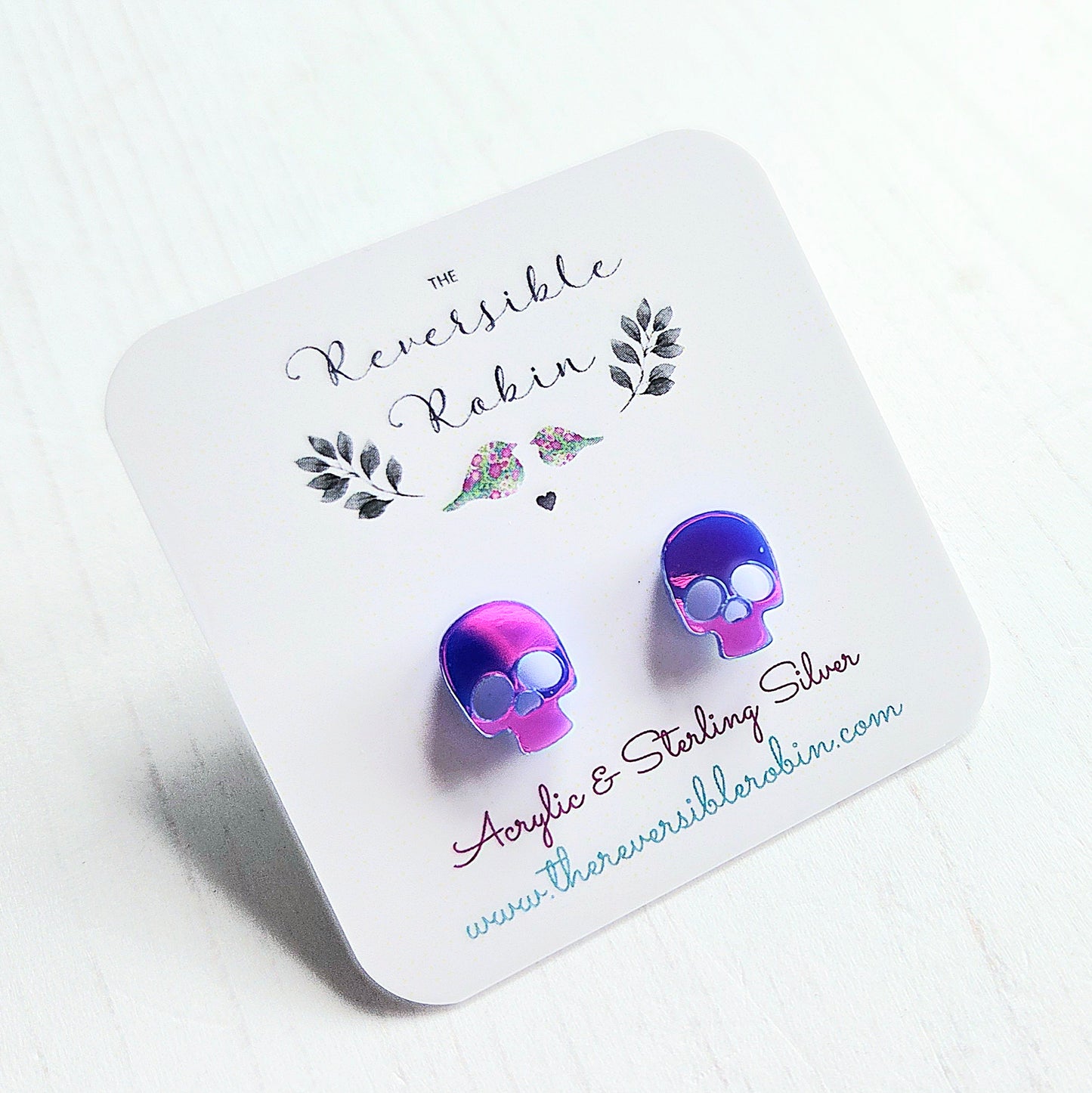 Skull studs, Twilight Iridescent
