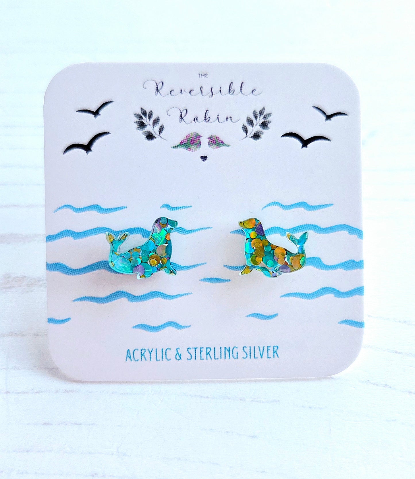 Seal Studs, chunky blue