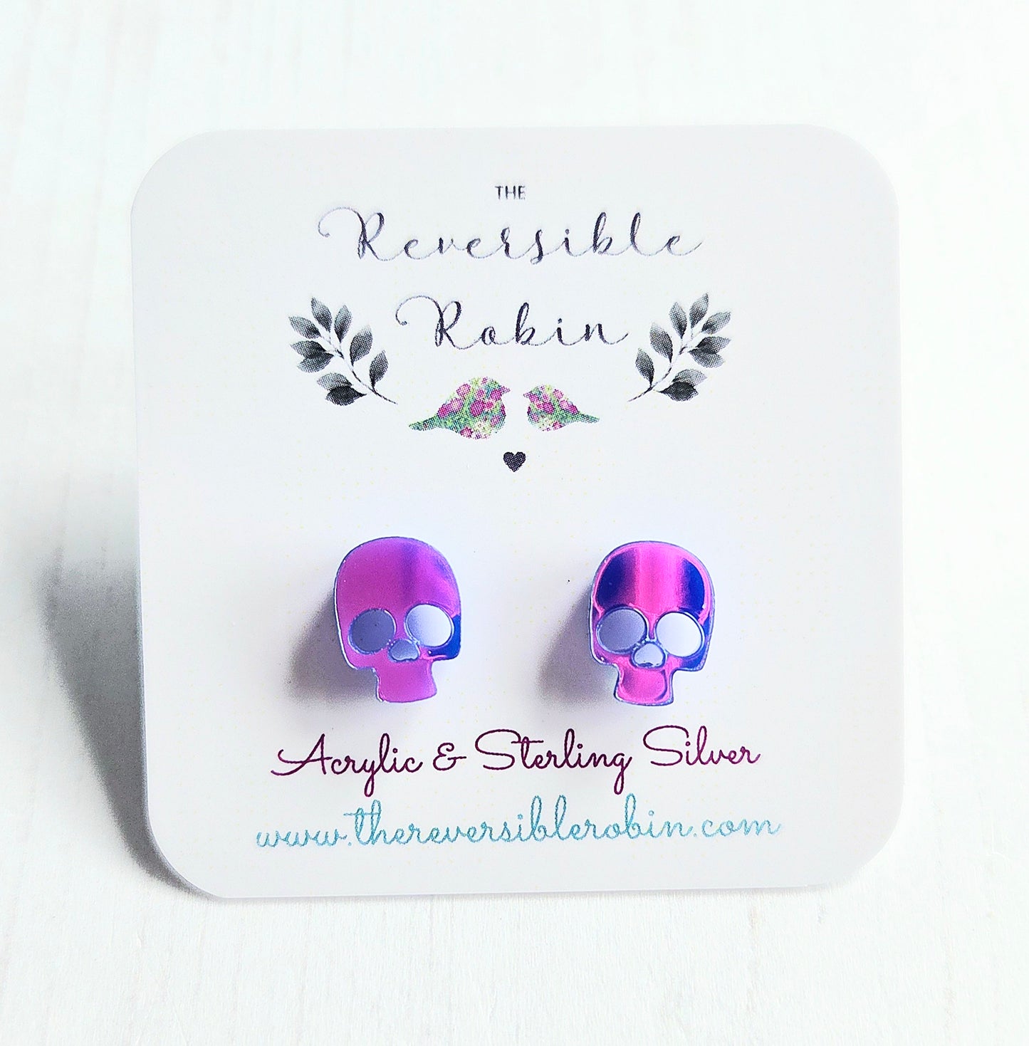 Skull studs, Twilight Iridescent