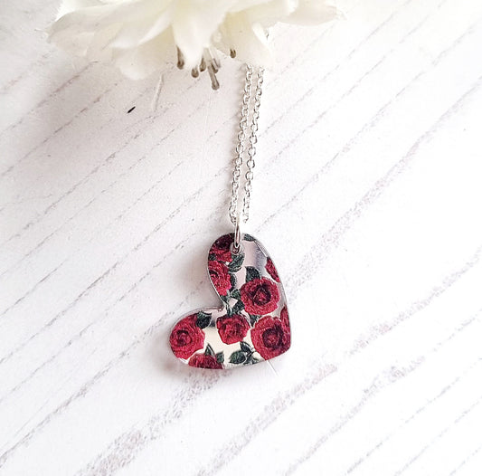 Puffy Heart Rose pendant