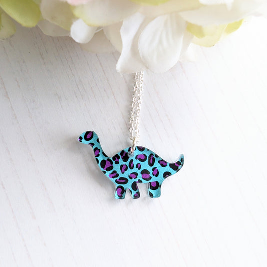 Dinosaur, Leopard Print Pendant